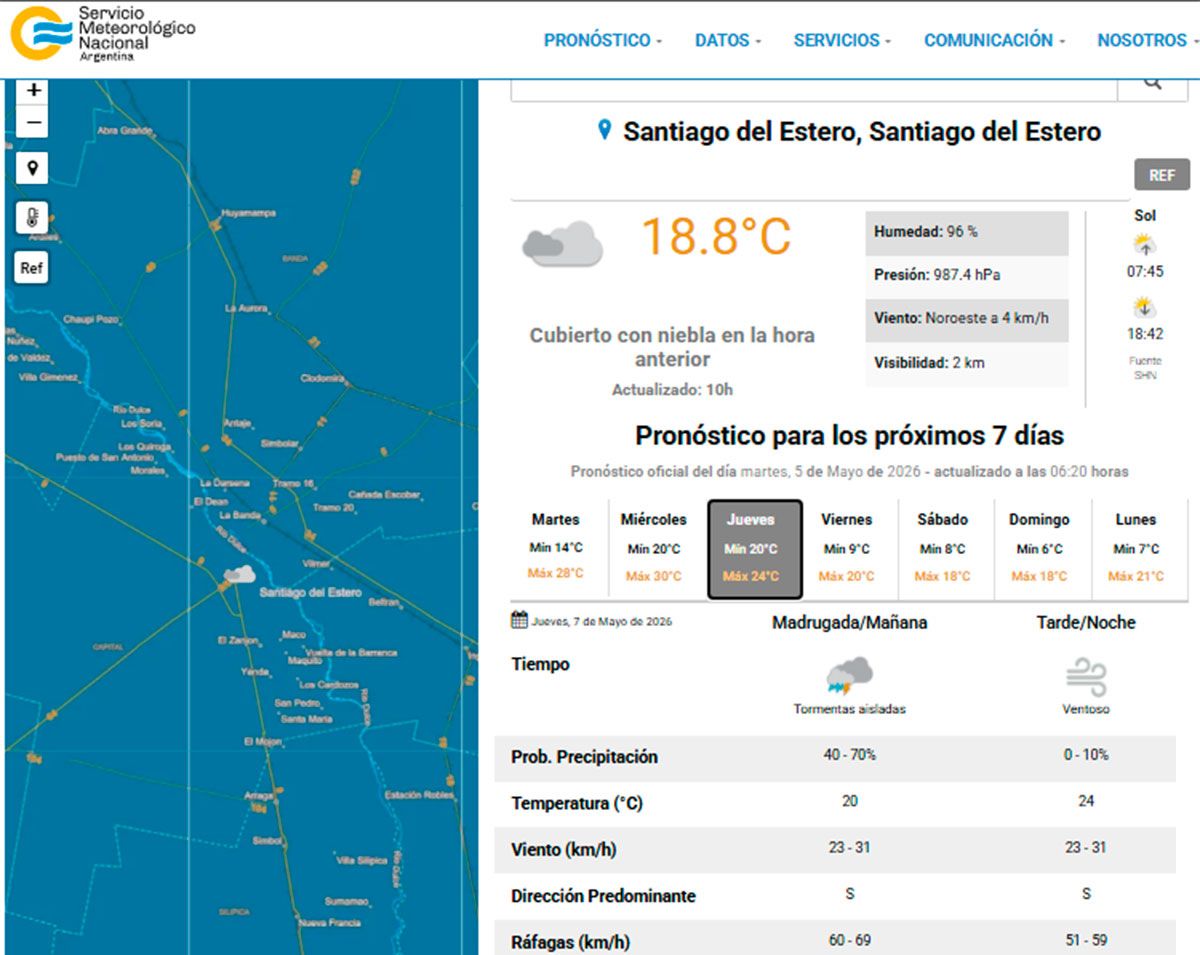 Pronóstico extendido SMN 