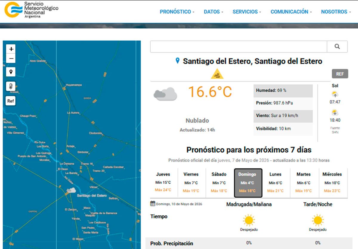 Pronóstico extendido SMN 