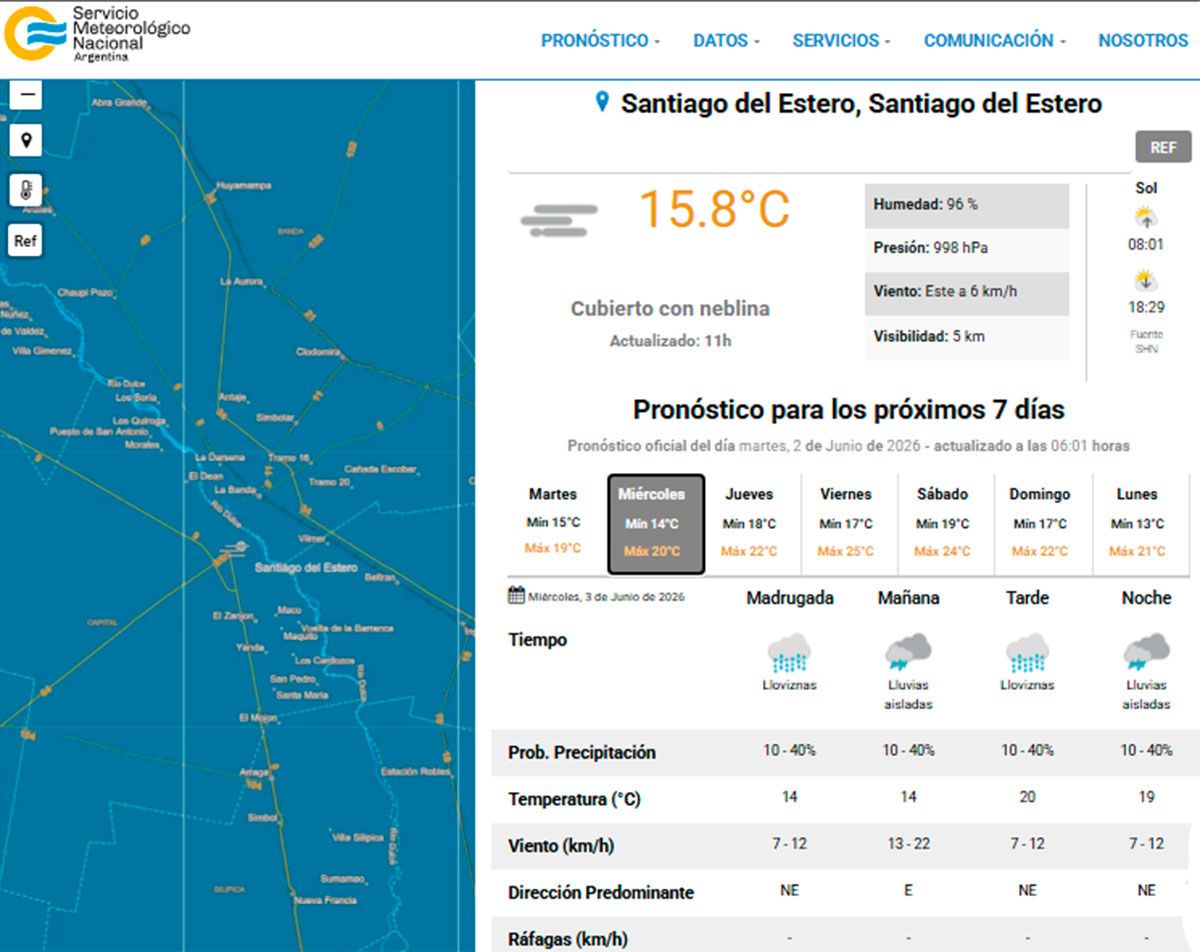 Pronóstico extendido SMN 
