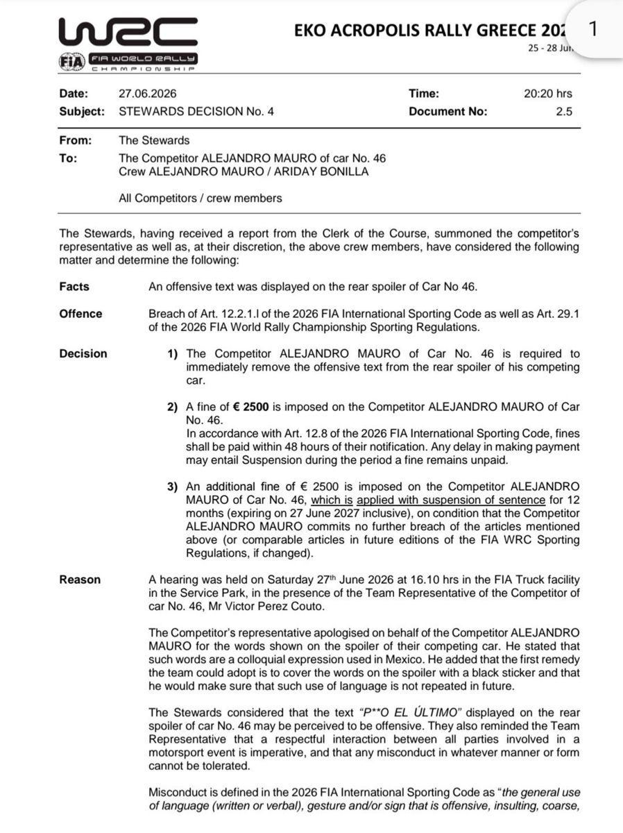 La resolución de la FIA 