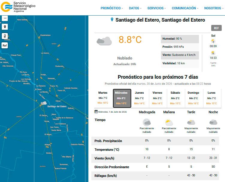 SMN Pronóstico 