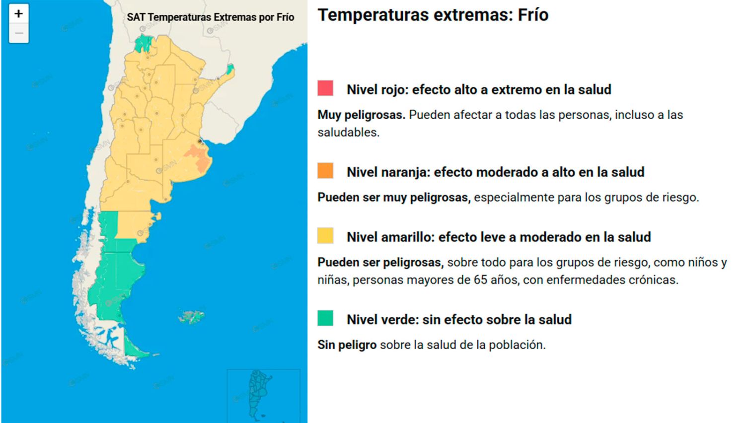 Alerta amarilla por frío 
