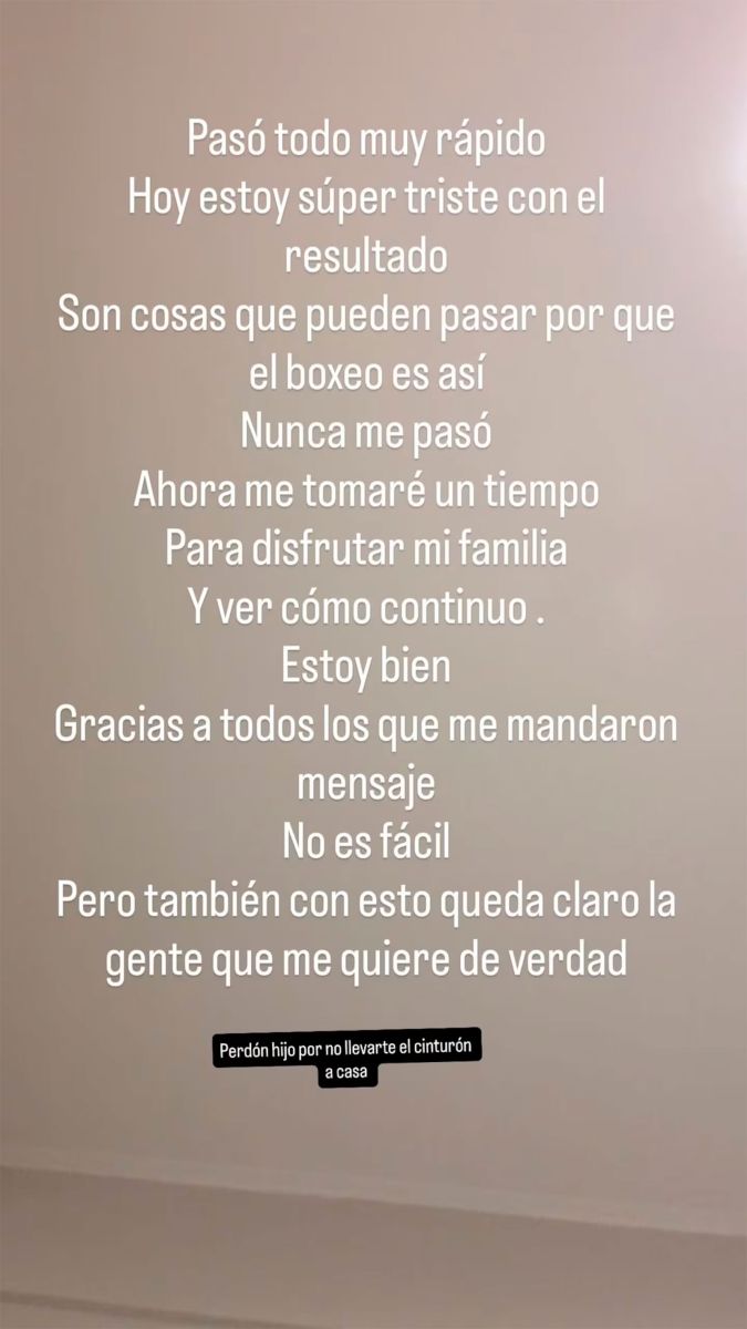 Su mensaje tras la pelea 