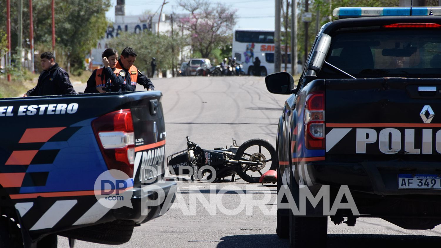 Una de las motos involucradas 