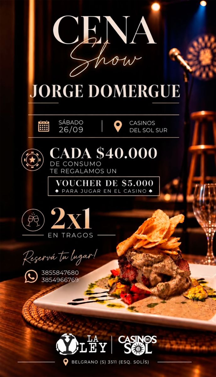 Cena Show en el Casino del Sol 