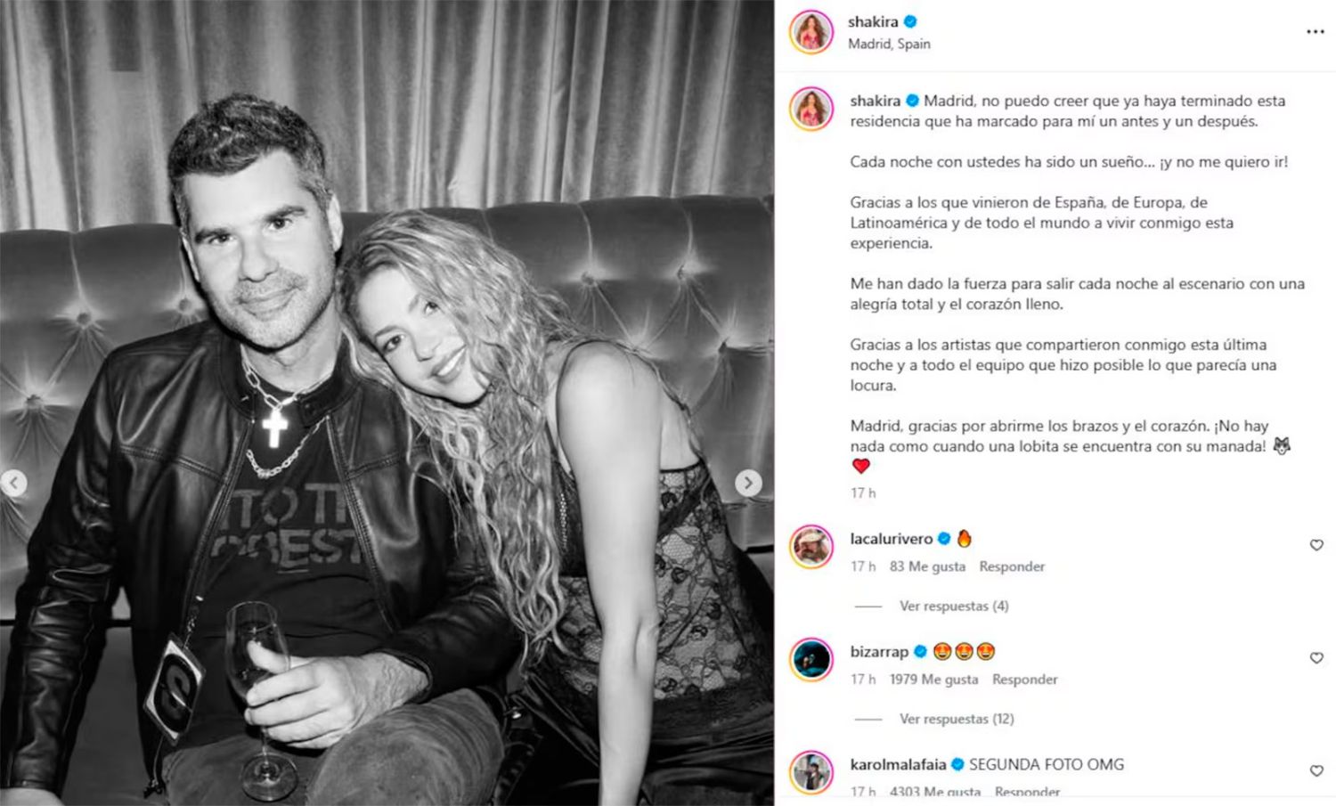 La foto que publicó Shakira 