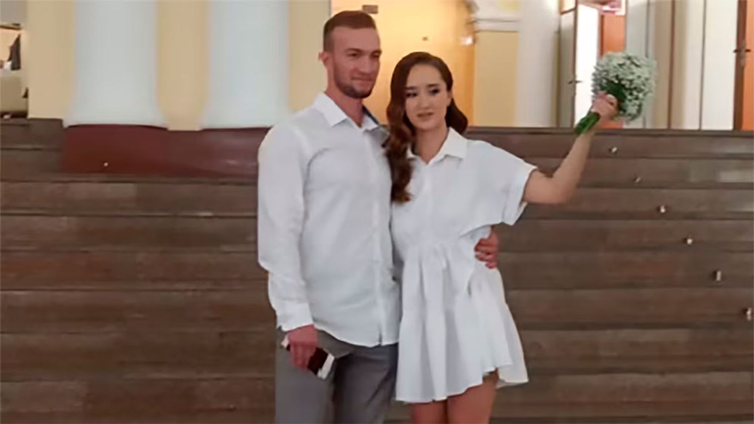 Stupnikov y Liza, en su boda en 2021 