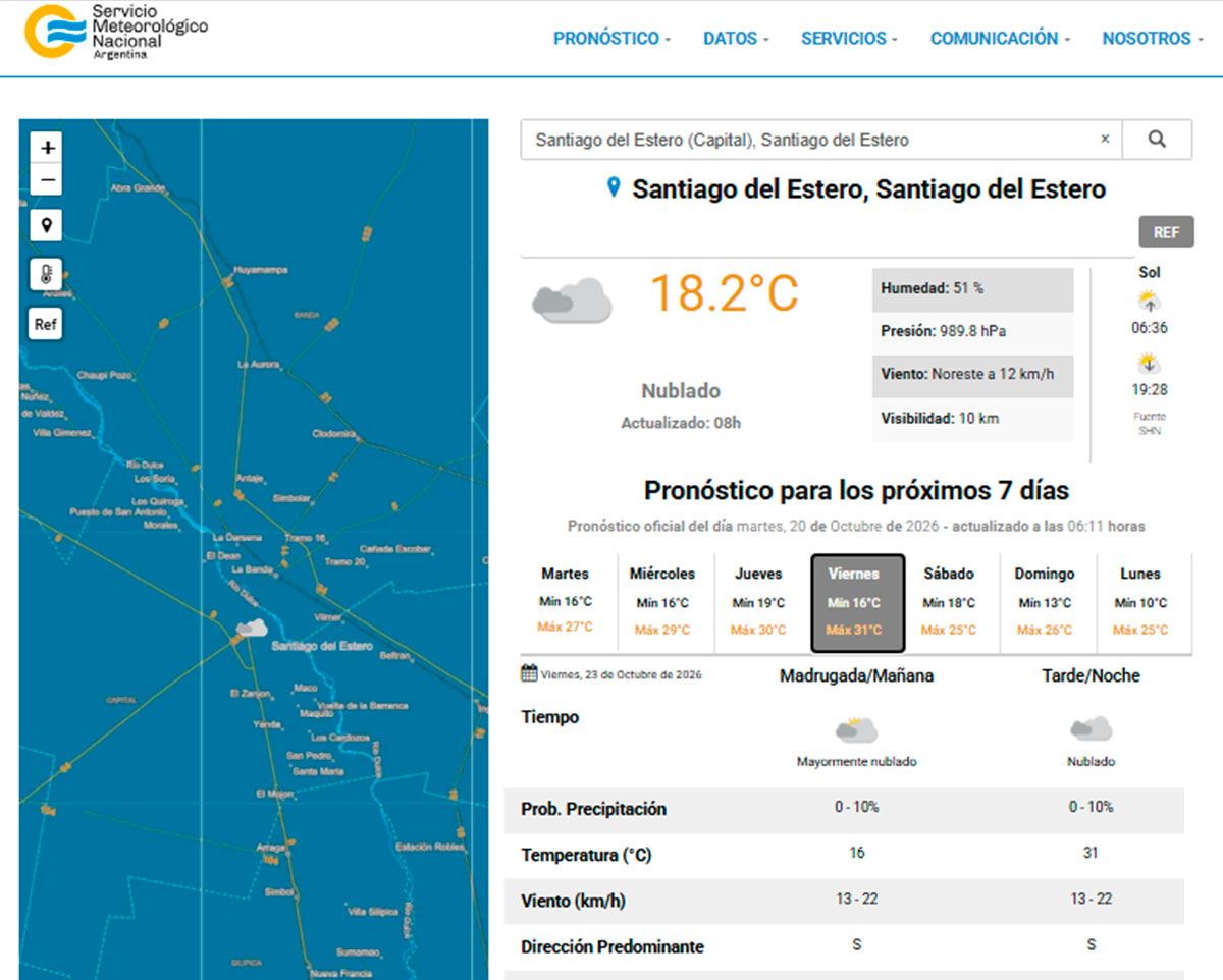 Pronóstico extendido SMN 